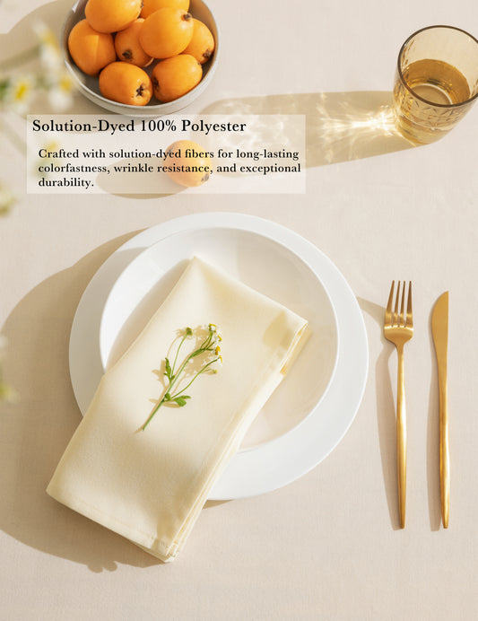 Sheenfon Solution-Dyed 100% Polyester Cloth Napkins, Set of 12