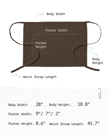 Sheenfon Chef Apron with 3 Pockets and Extra Ties
