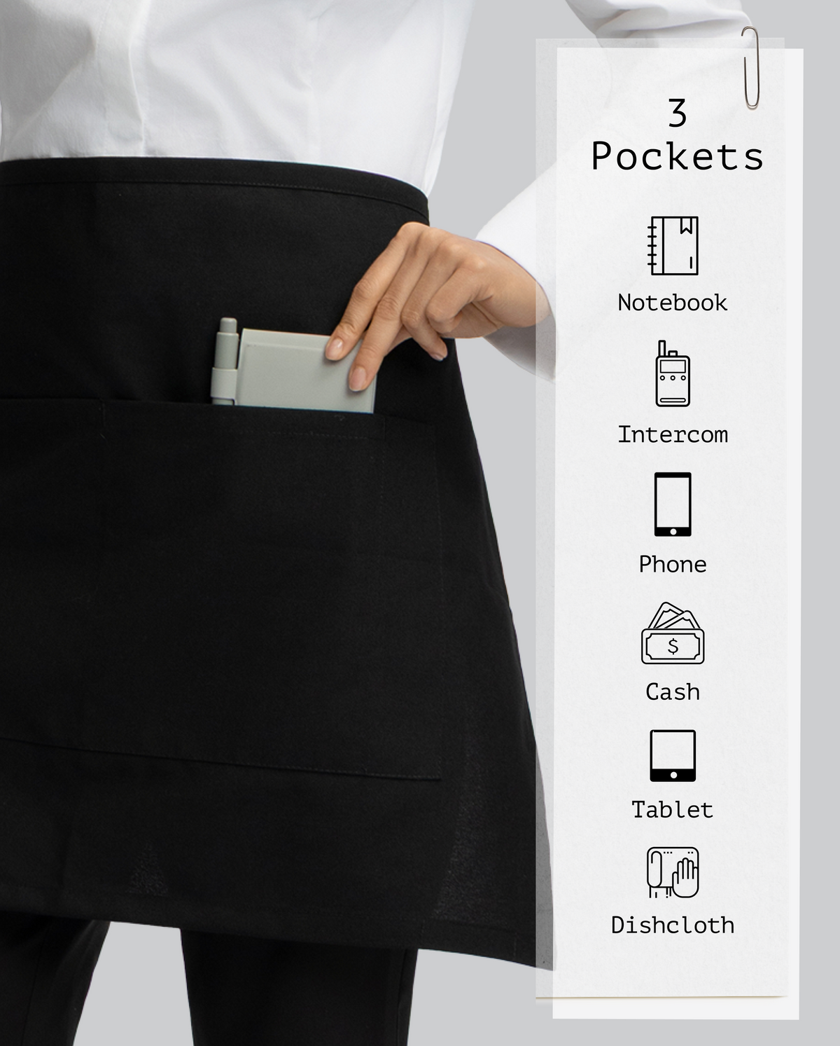 Sheenfon Chef Apron with 3 Pockets and Extra Ties