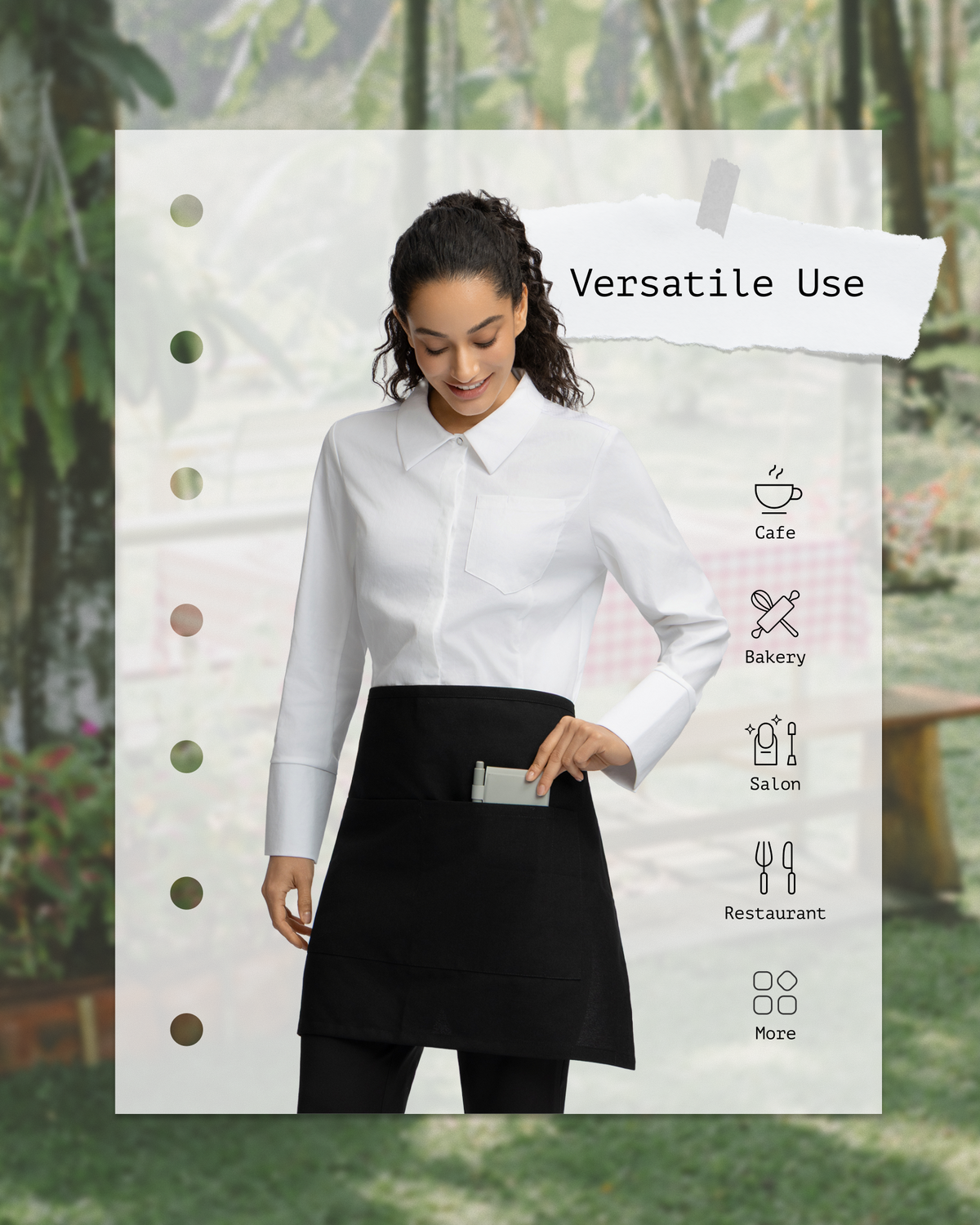 Sheenfon Chef Apron with 3 Pockets and Extra Ties