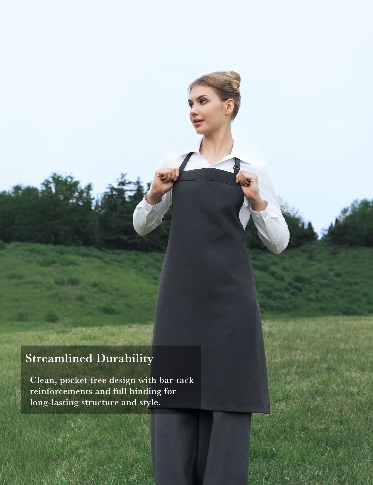 Sheenfon Full-Length Bib Apron with Adjustable Neck Strap