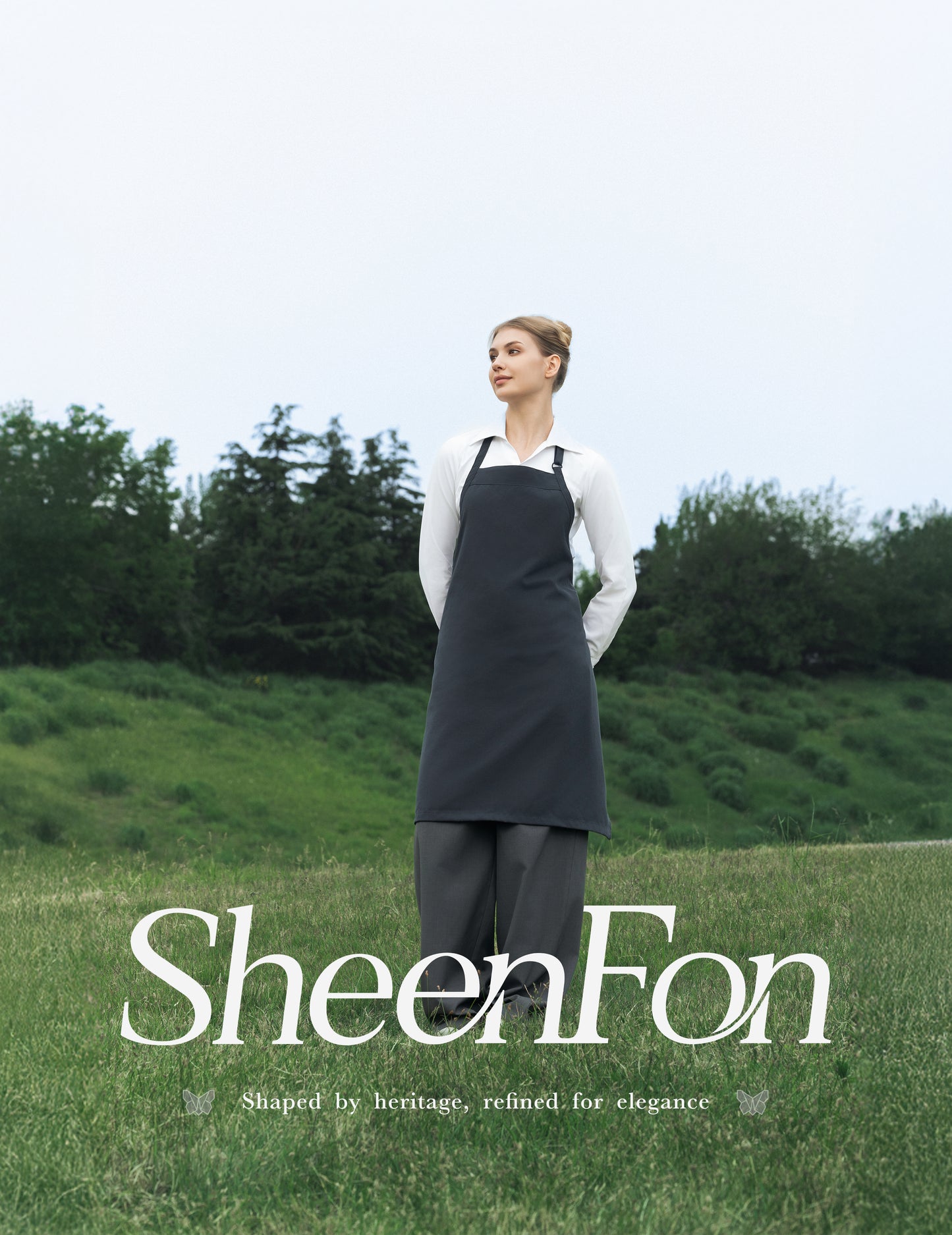 Sheenfon Full-Length Bib Apron with Adjustable Neck Strap