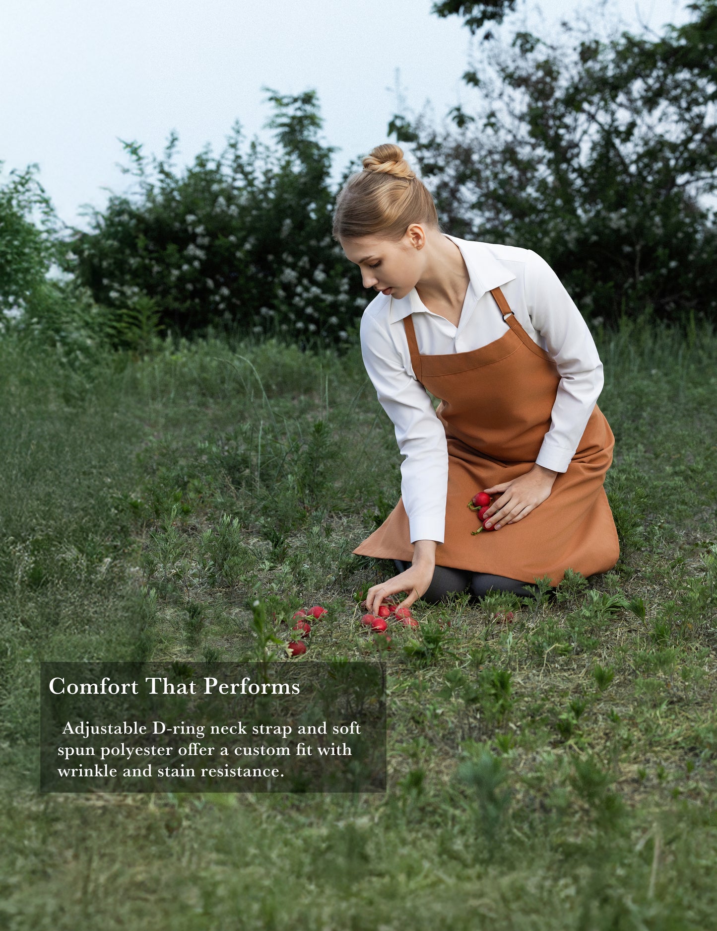 Sheenfon Full-Length Bib Apron with Adjustable Neck Strap