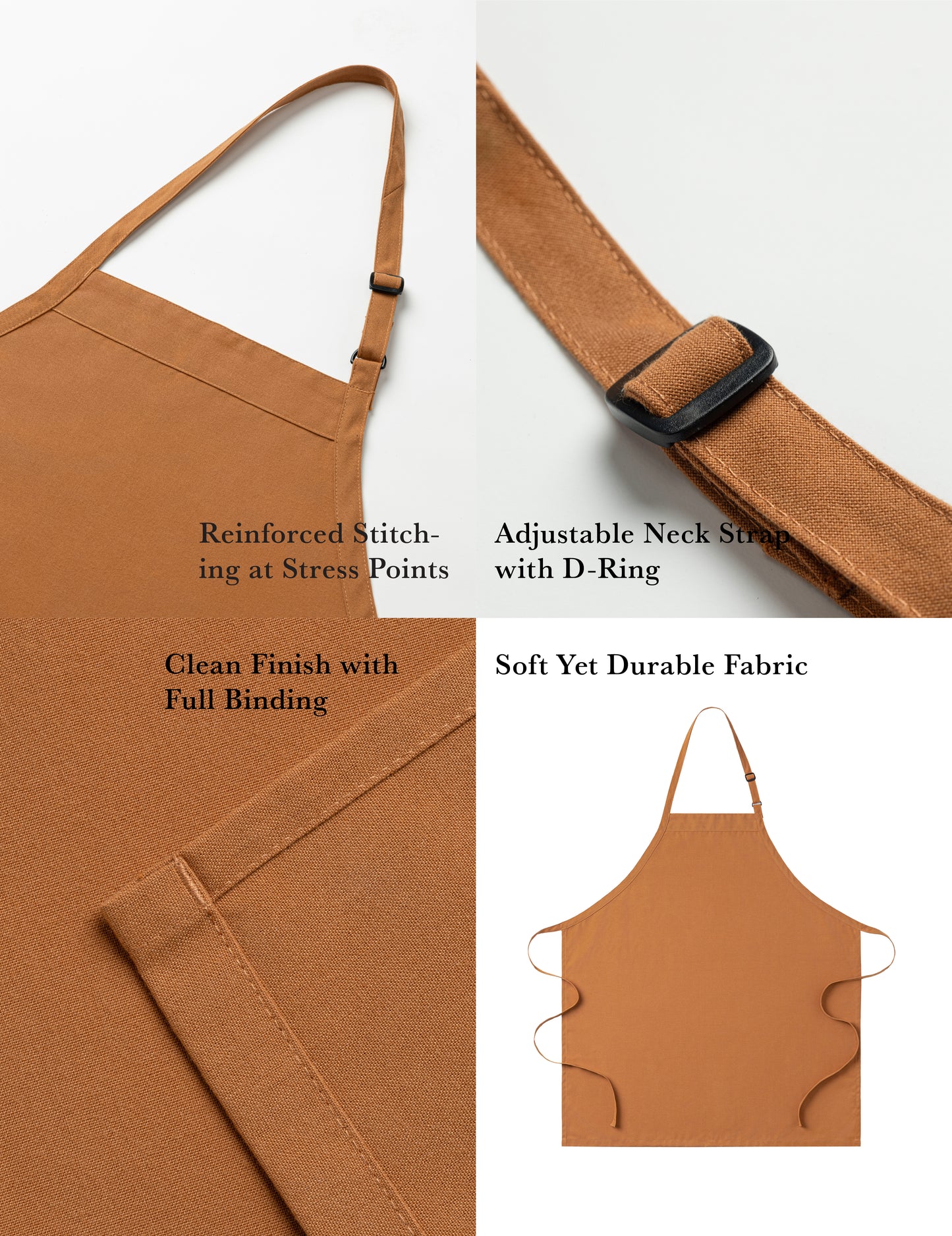 Sheenfon Full-Length Bib Apron with Adjustable Neck Strap