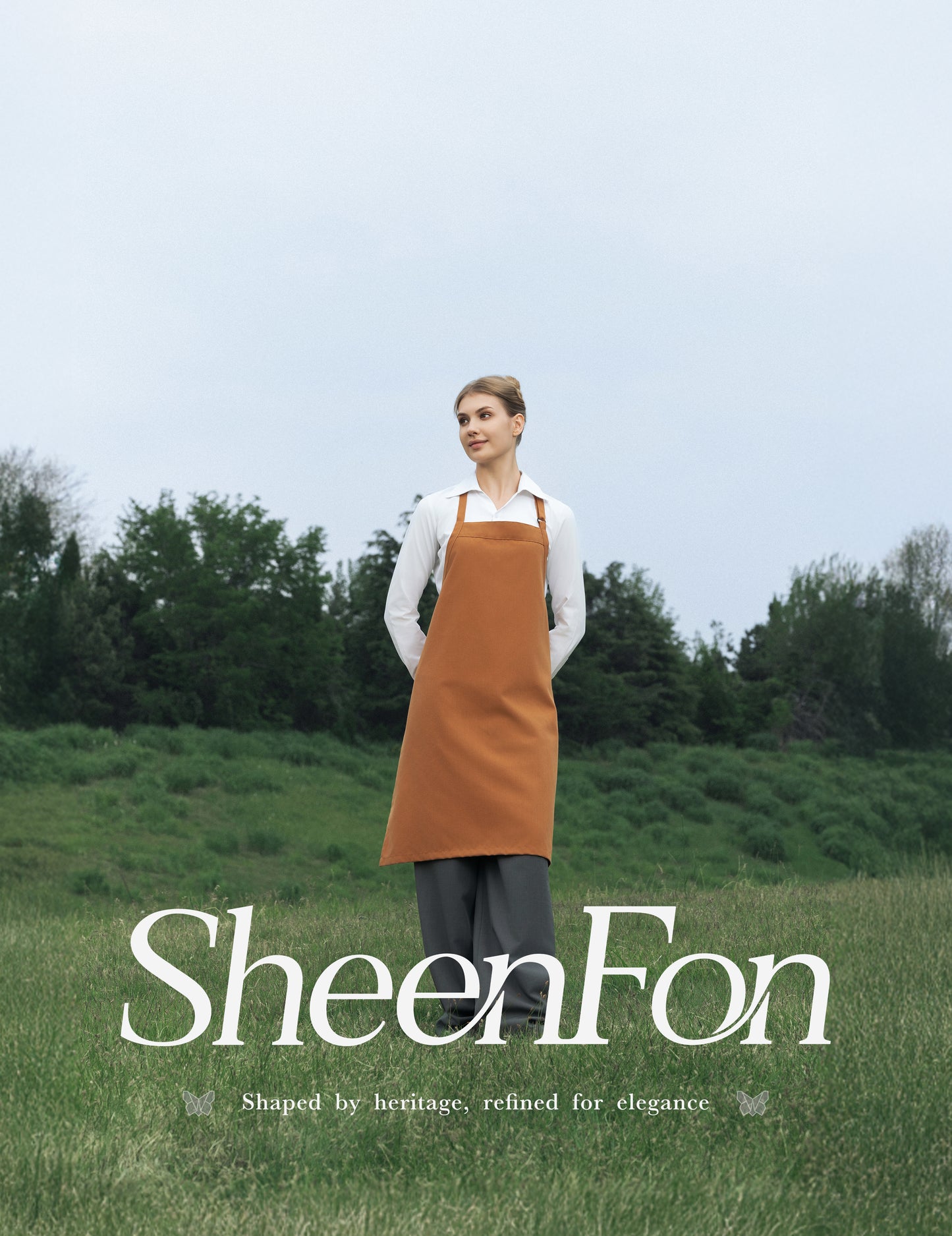 Sheenfon Full-Length Bib Apron with Adjustable Neck Strap