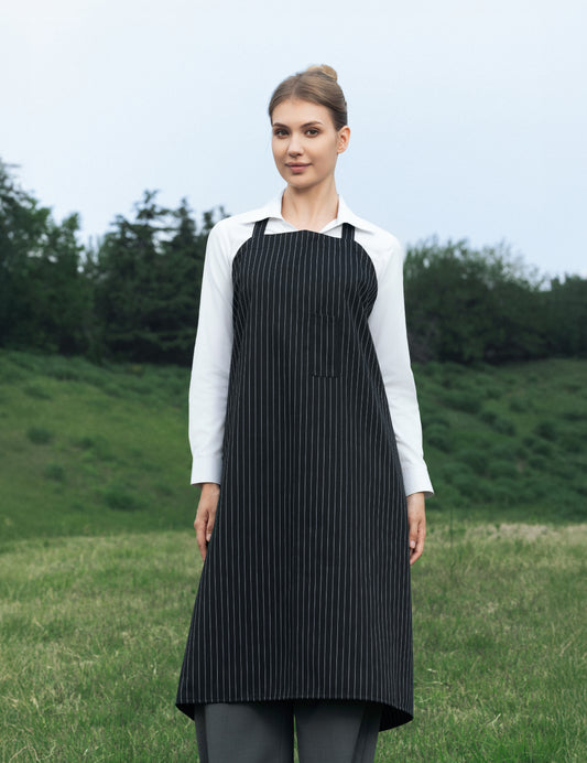 Sheenfon Full-Length Bib Apron with Fixed Neck Strap and Utility Pocket