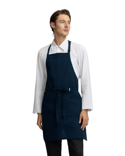 Navy Unisex Kitchen Apron with 2 Pockets & Adjustable Neck Strap by Sheenfon