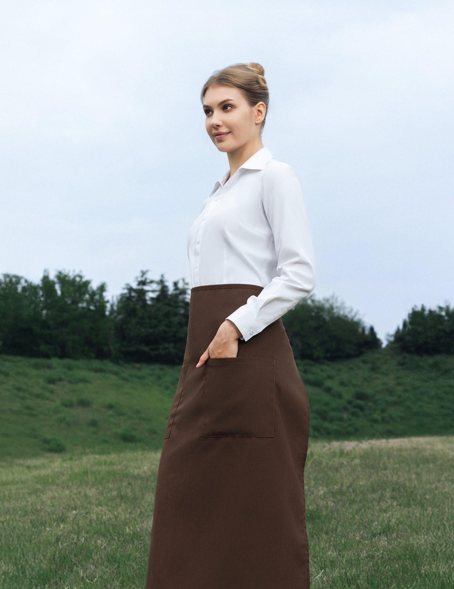 Sheenfon Bistro Waist Apron with Dual Pockets