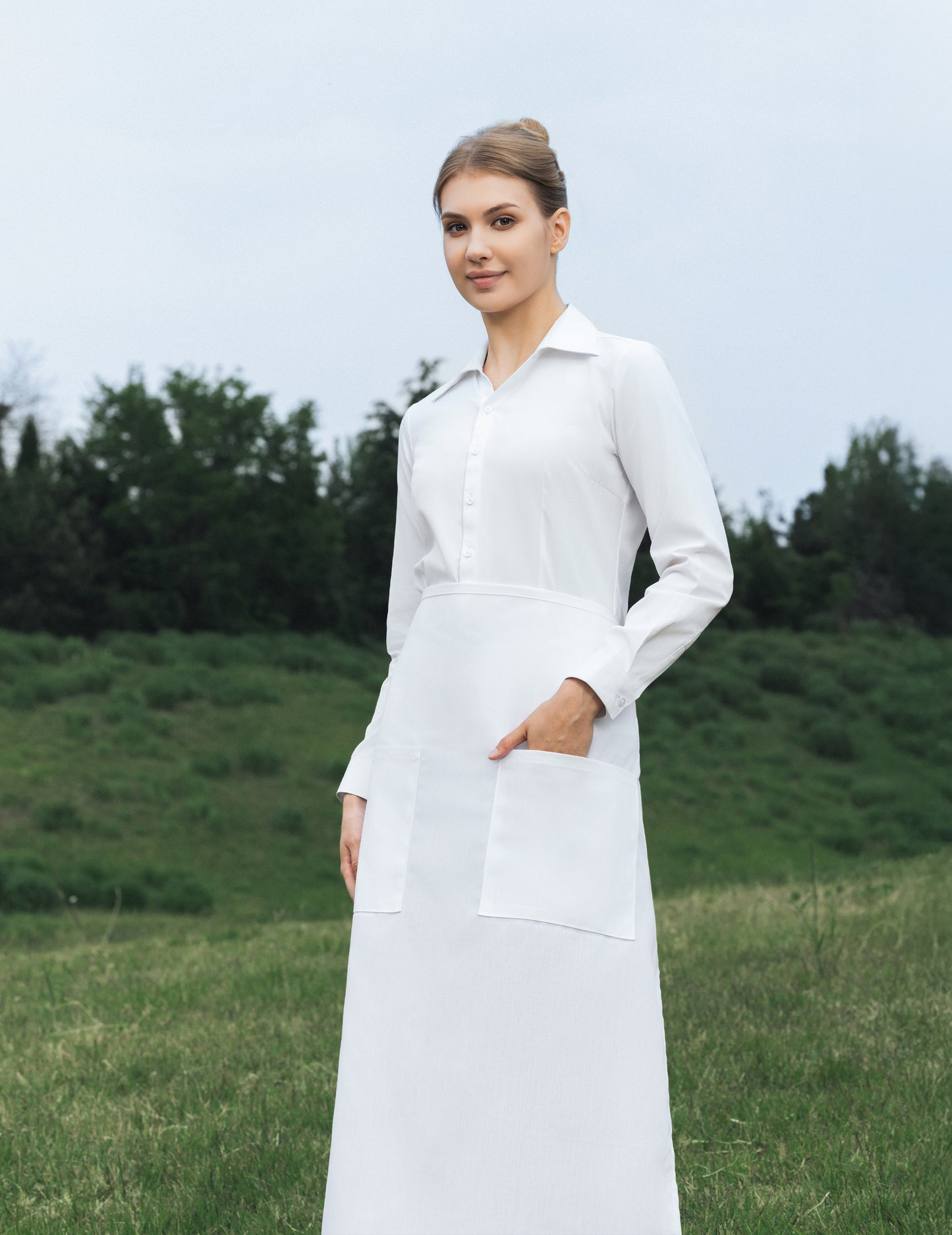 Sheenfon Bistro Waist Apron with Dual Pockets