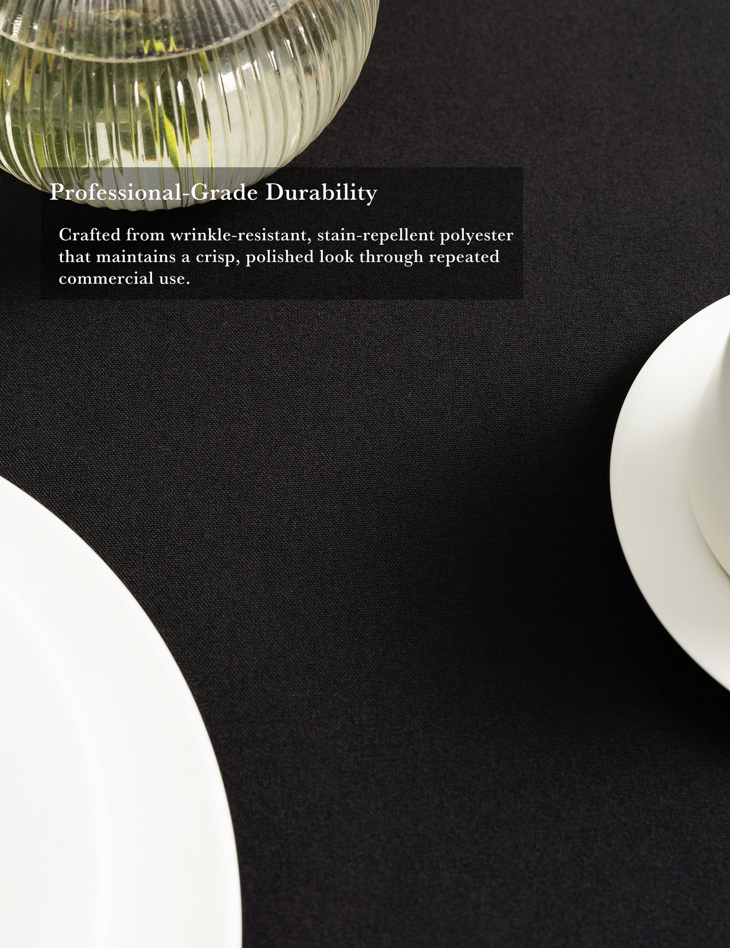 Sheenfon 100% Polyester Tablecloth, Square, Black, Set of 2