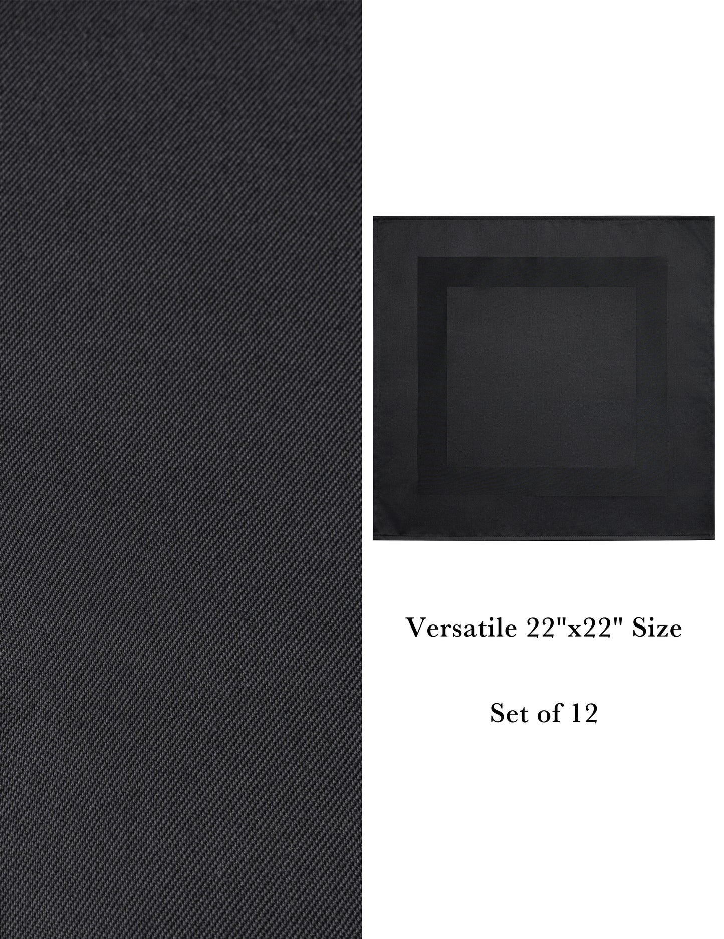 Sheenfon CVC Cloth Napkins – Plain Satin & Satin Band Designs, Set of 12