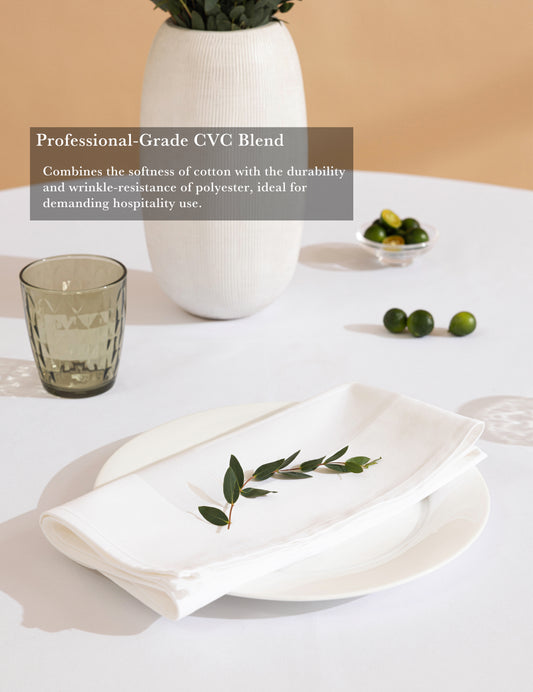 Sheenfon CVC Cloth Napkins – Plain Satin & Satin Band Designs, Set of 12