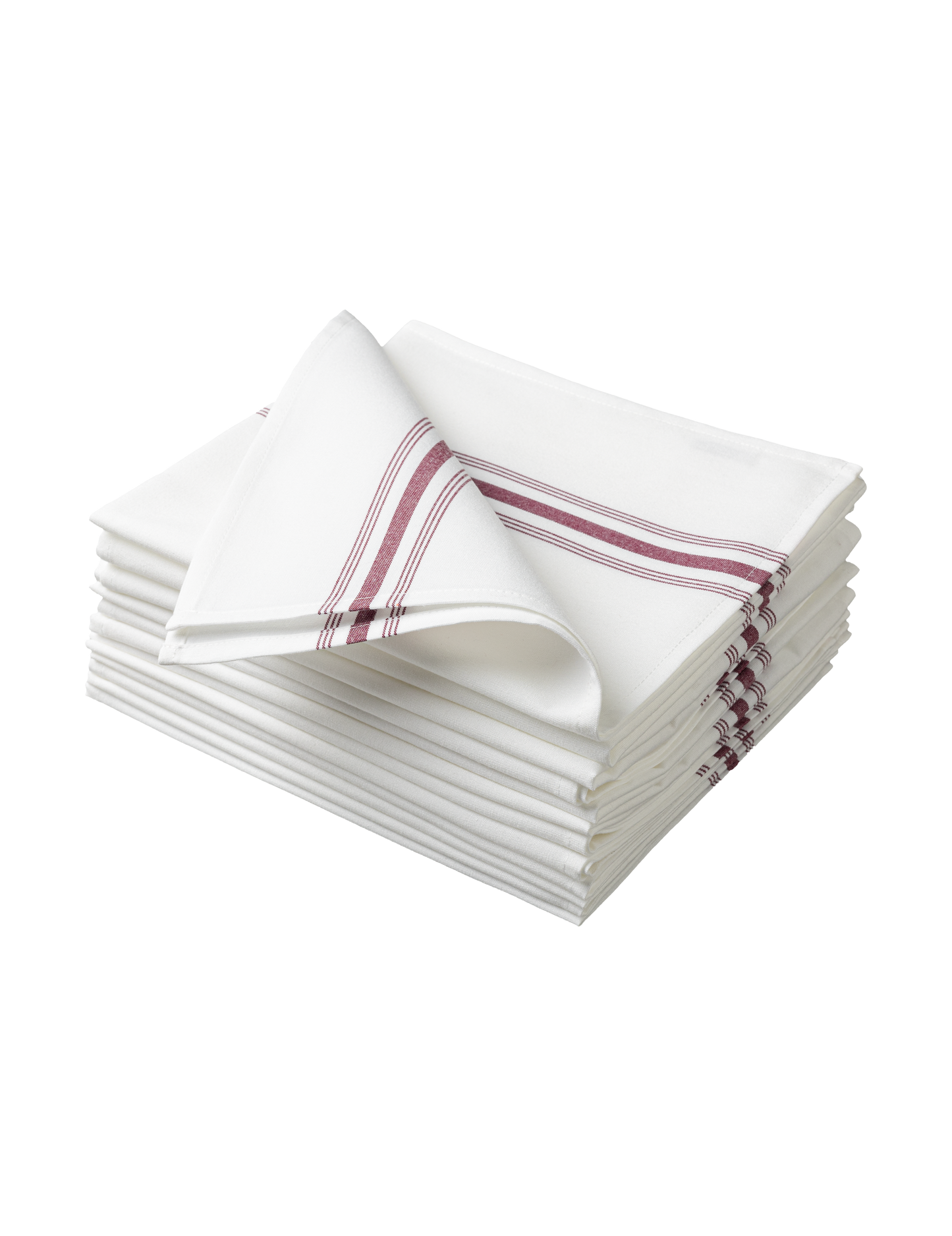 Sheenfon Dual-Stripe Border Woven Polyester Napkins, Set of 12