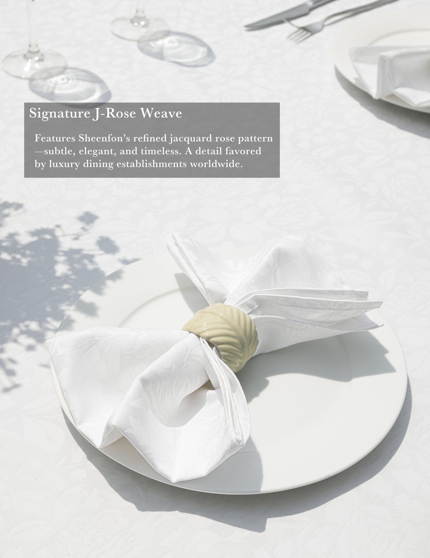 Sheenfon Luxury 100% Cotton Napkin, J-Rose Weave –  Set of 12