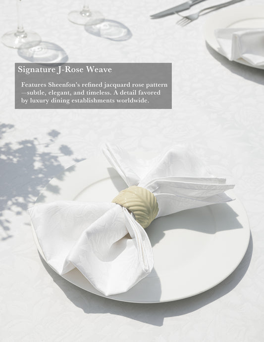 Sheenfon Luxury 100% Cotton Napkin, J-Rose Weave –  Set of 12