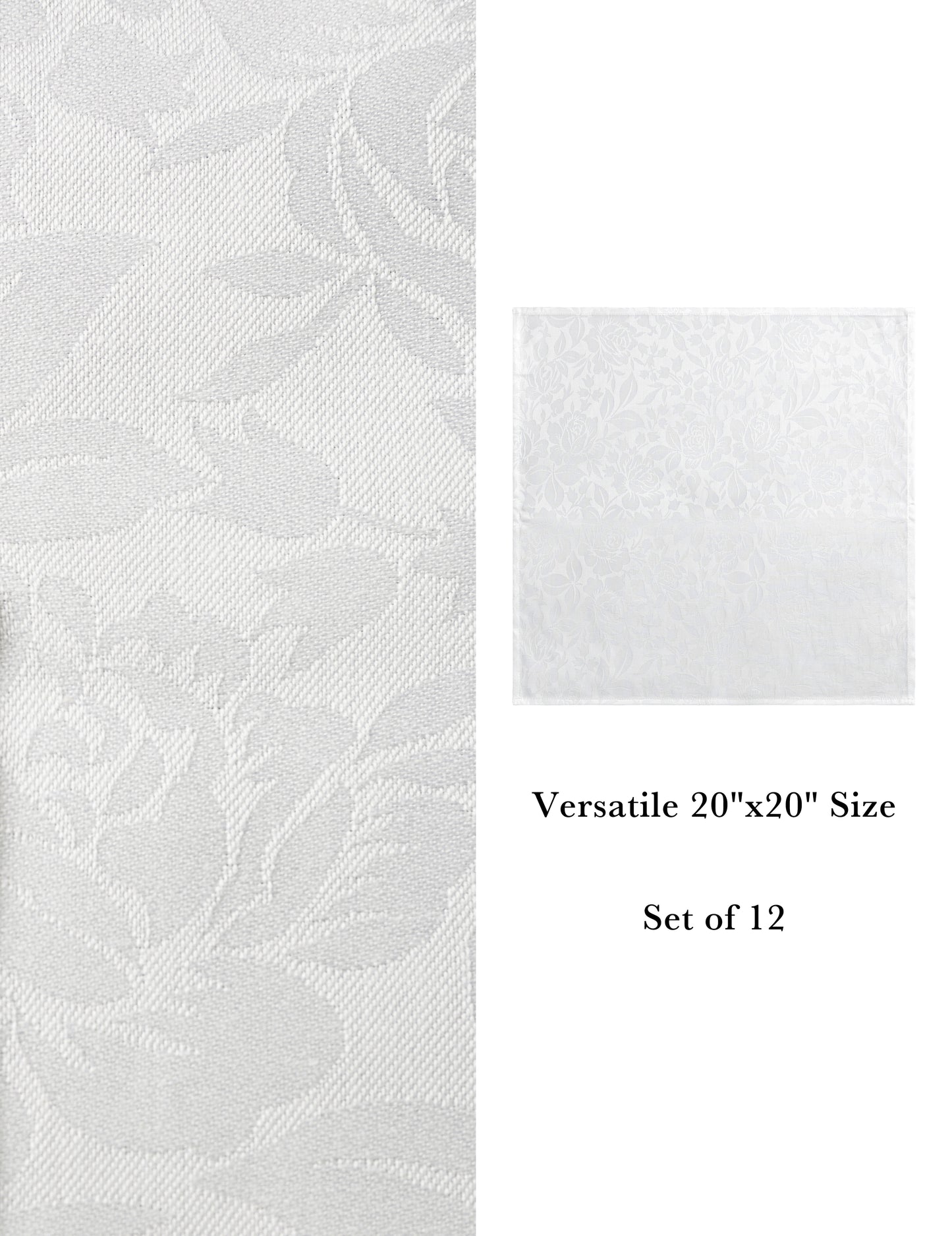 Sheenfon Luxury 100% Cotton Napkin, J-Rose Weave –  Set of 12