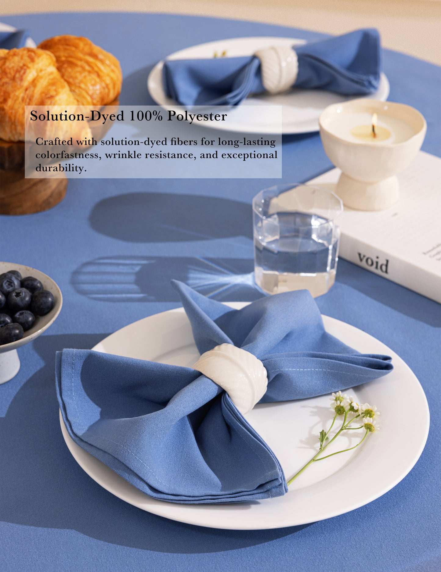 Sheenfon Solution-Dyed 100% Polyester Cloth Napkins, Set of 12