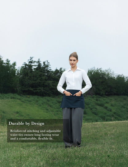 Sheenfon Half Waist Apron with Split Front Pockets