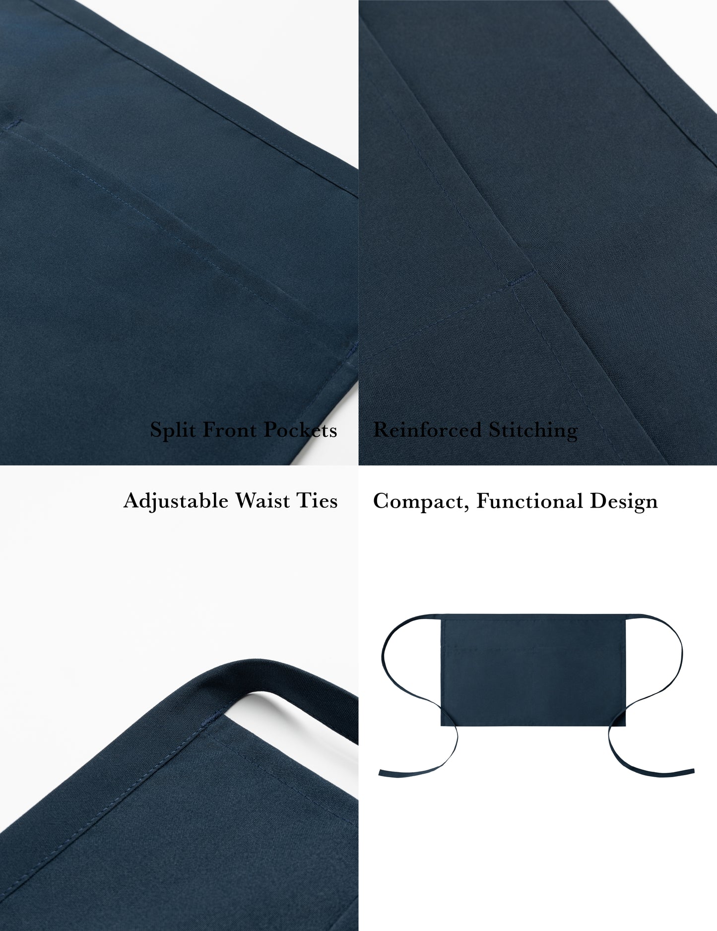 Sheenfon Half Waist Apron with Split Front Pockets