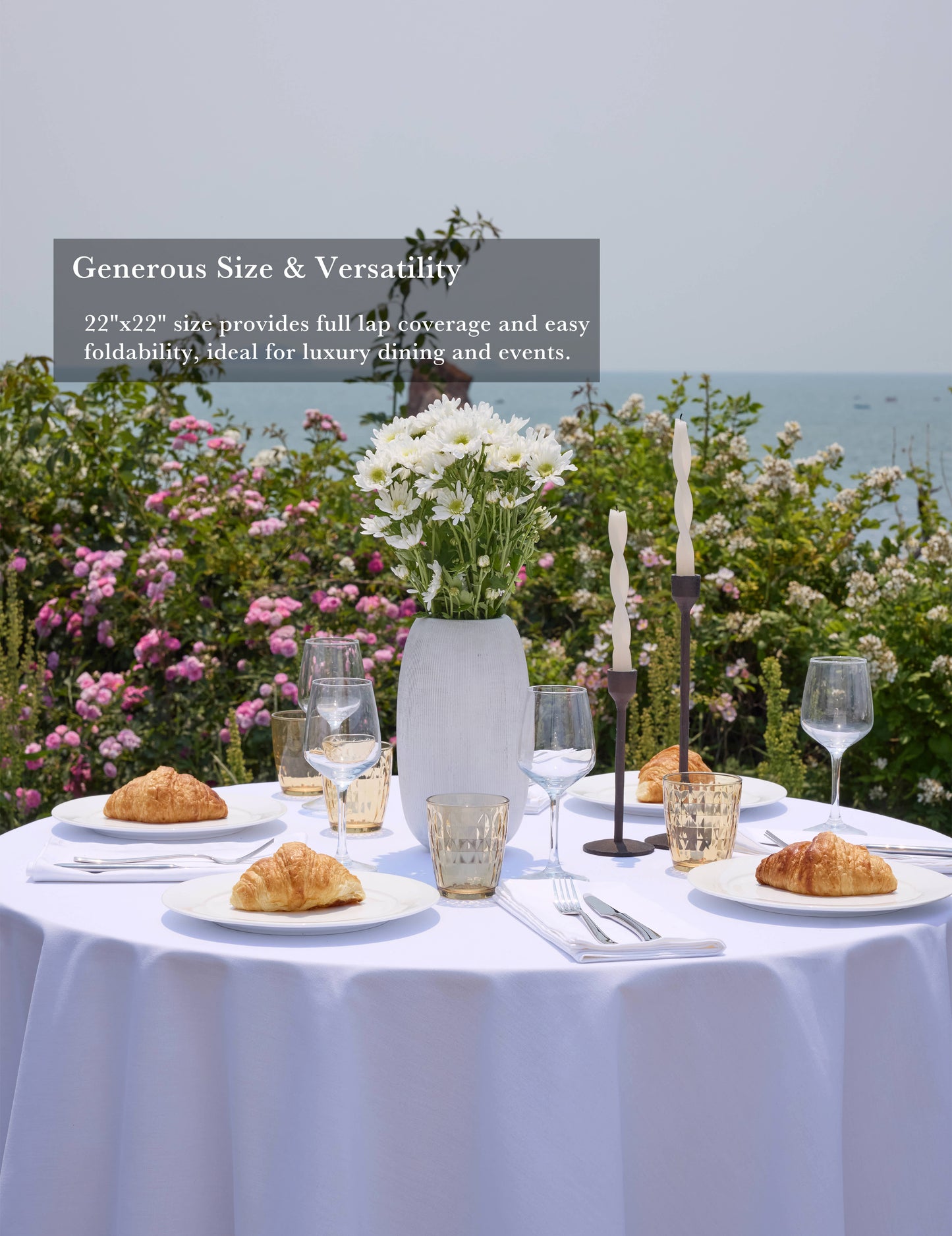 Sheenfon 100% Cotton Cloth Napkins – Satin Weave & Satin Band Design, Set of 12