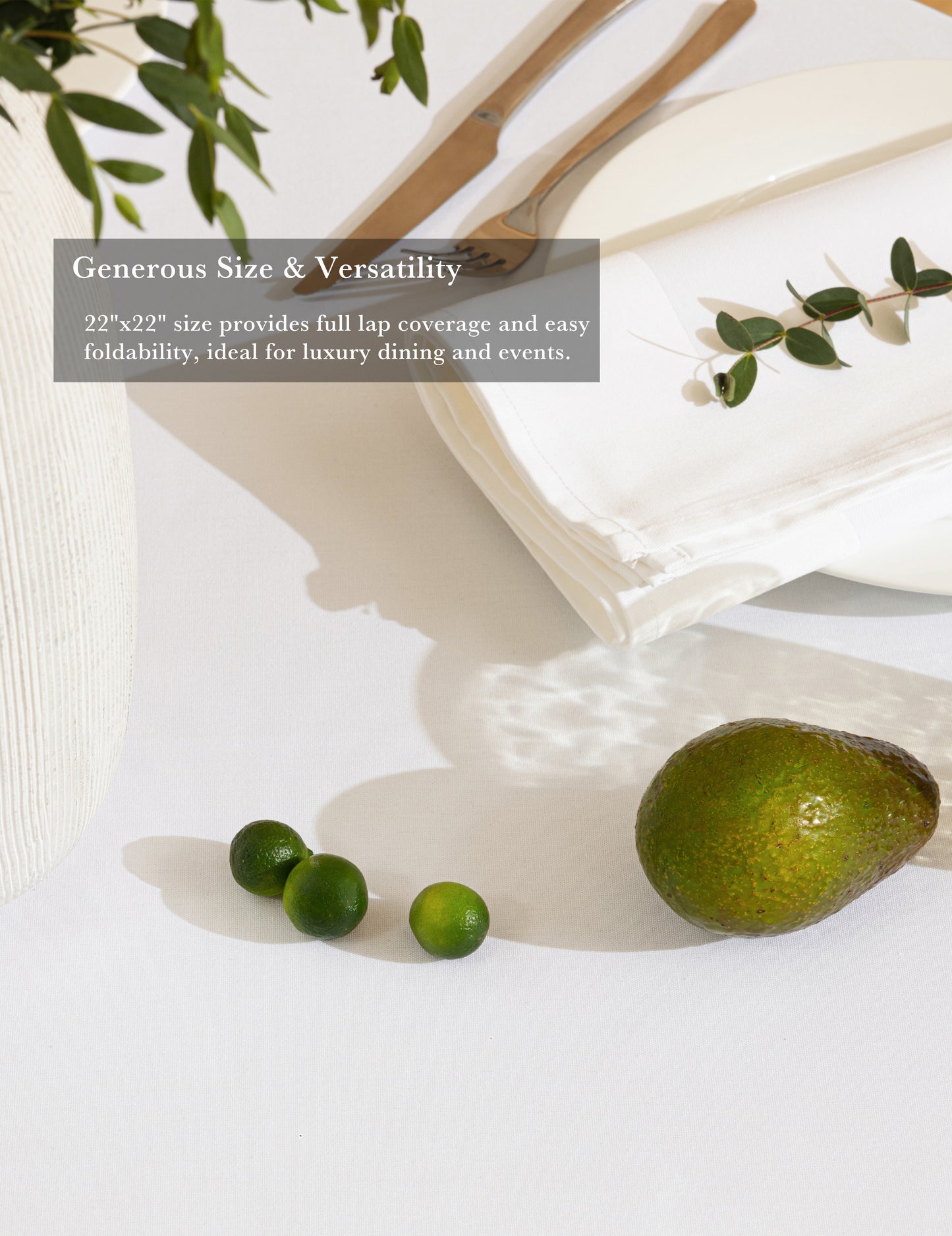 Sheenfon 100% Cotton Cloth Napkins – Satin Weave & Satin Band Design, Set of 12