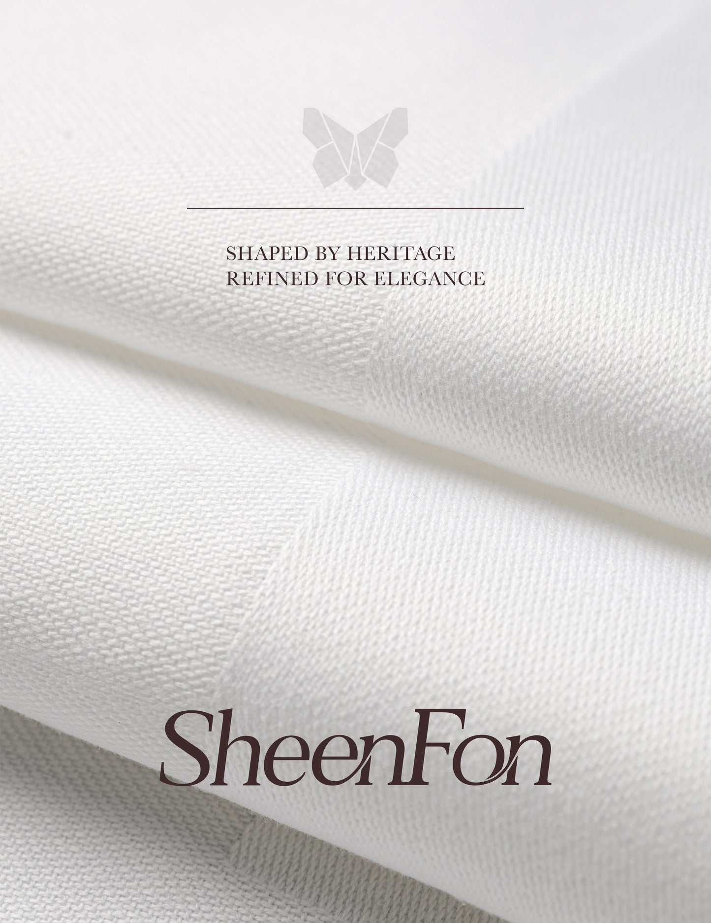 Sheenfon 100% Cotton Cloth Napkins – Satin Weave & Satin Band Design, Set of 12