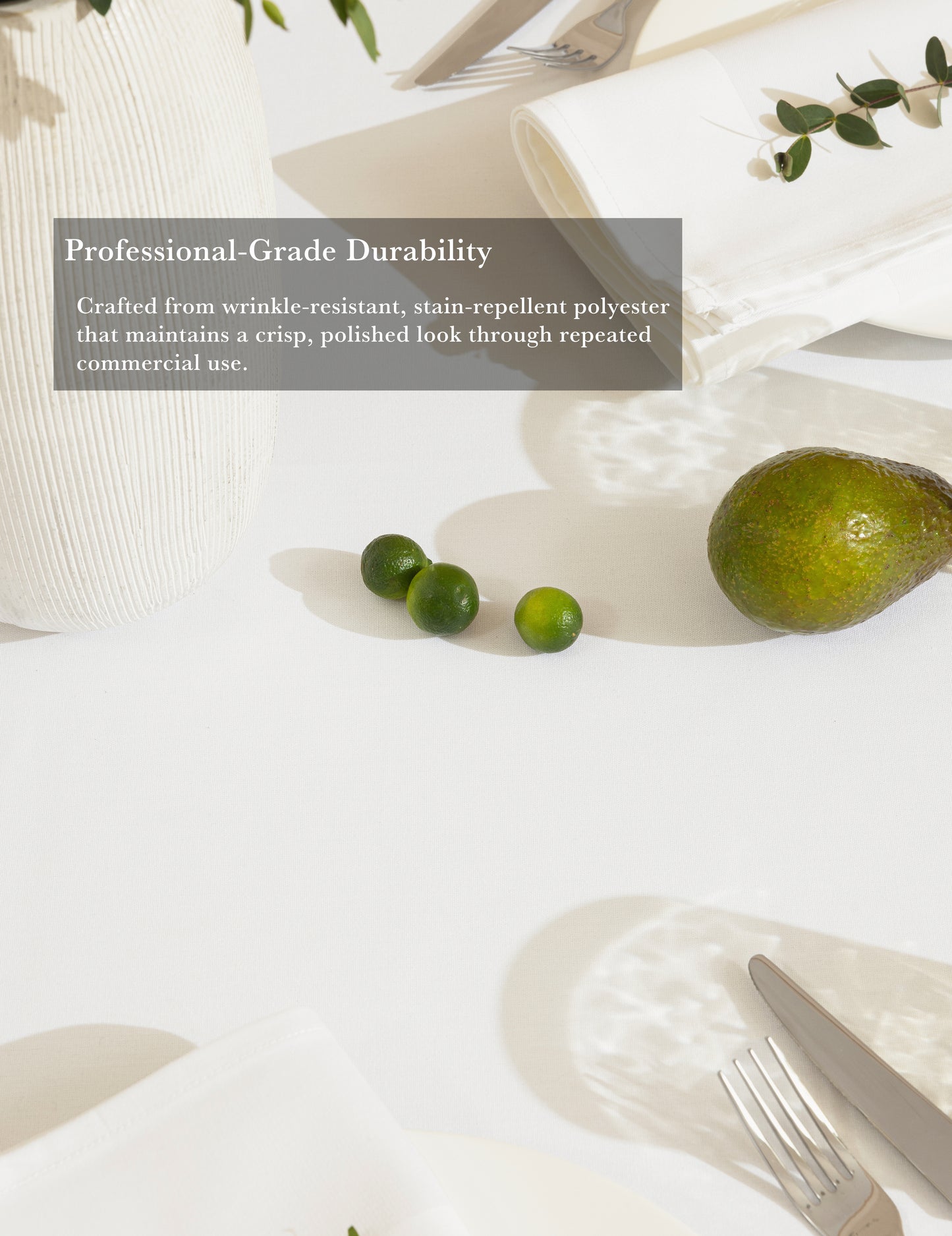 Sheenfon 100% Polyester Tablecloth, Round, White, Set of 2