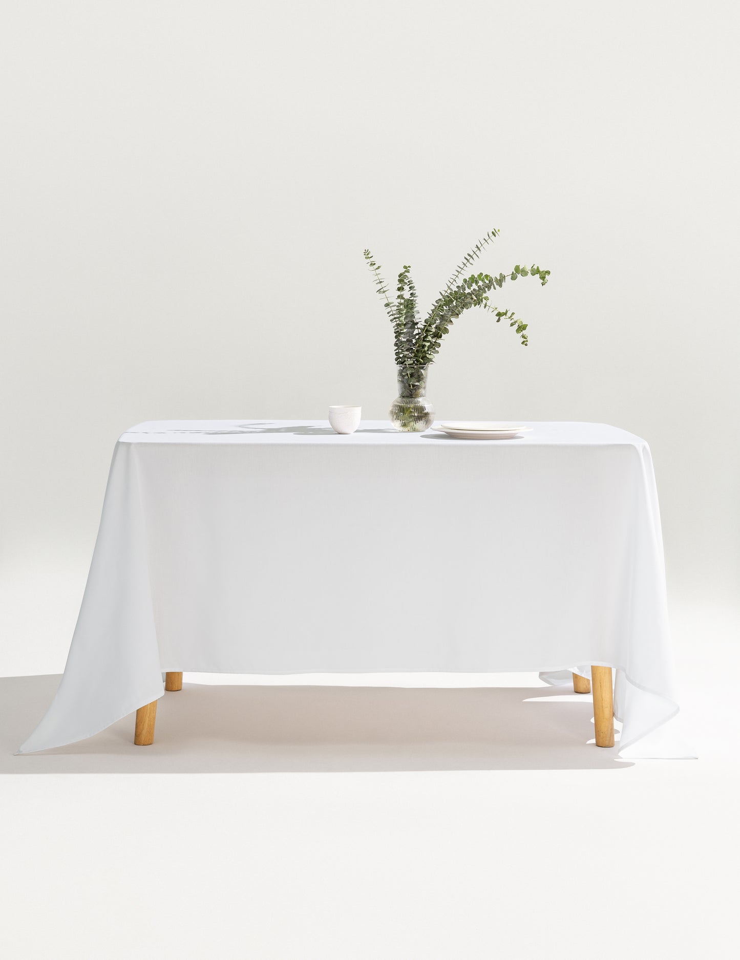 Sheenfon 100% Polyester Tablecloth, Square, White, Set of 2