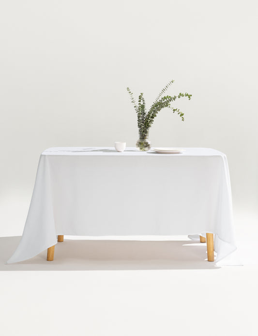 Sheenfon 100% Polyester Tablecloth, Square, White, Set of 2